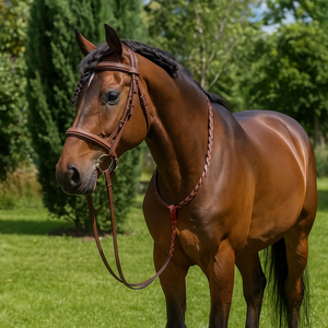 Bridon et licol en cuir avec logo personnalisé |   Équipement d'équitation professionnel de haute qualité, durable et très vendu à bas prix - Product Image 2