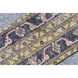 Tapis traditionnel en laine noire et jaune 1.7x3,2 pieds Tapis rectangulaires turcs classiques avec support en latex pour décorations de salon - Product Image 5
