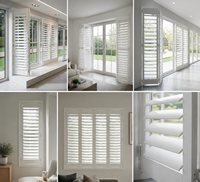Volets en bois sur mesure de style plantation blancs pour portes françaises de chambre à coucher, fabrication OEM