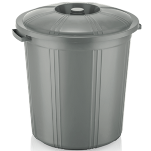 Poubelle en plastique gris de grande taille 35L, robuste, écologique, avec couvercle, pour usage extérieur, bureau, maison, gestion des déchets, recyclage sain - Product Image 5