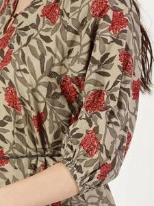 Robe en coton imprimé bloc à la main indienne nouvelle tenue d'été décontractée à la mode avec tour de taille naturel de style doux pour le cadeau de la Saint-Valentin - Product Image 2