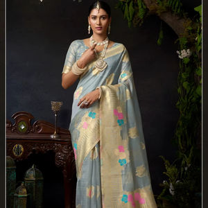 Diseñador Pure Handloom Silk Saree Zari Tejido estilo tradicional pakistaní boda fiesta desgaste para mujeres indio pakistaní - Product Image 1