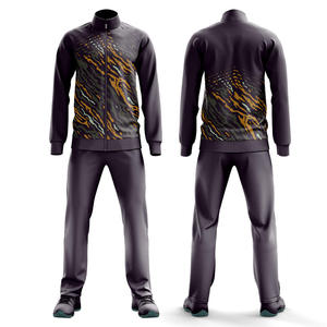 Conjunto de chándal OEM personalizado de 2 piezas, chándal transpirable de 100% algodón con cremallera frontal completa de talla grande para pista de campo a prueba de viento - Product Image 2