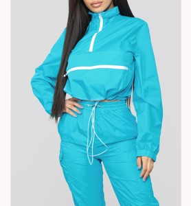 Vêtement décontracté, best-seller, veste coupe-vent à manches longues pour femme / Meilleur prix de gros, veste coupe-vent pour femme avec logo personnalisé - Product Image 4