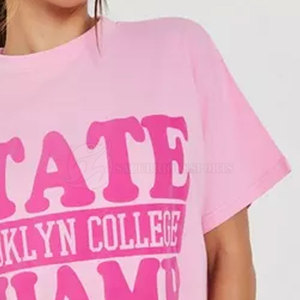 Meilleure vente T-shirt d'été en coton pour femmes séchage rapide respirant tricoté tenue décontracté impression bouffante de haute qualité grande taille - Product Image 5