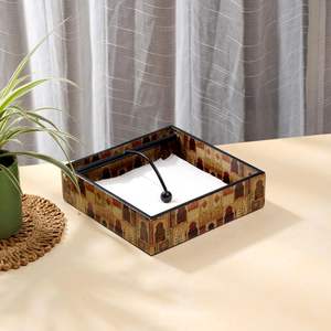 Porte-serviettes en bois MDF fait à la main de style moderne pour table à manger avec finition brillante par Metal Overseas - Product Image 5