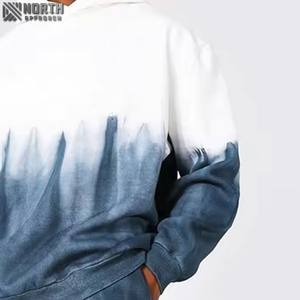 Conjunto de chándal con capucha liso y hombros caídos informal al por mayor, Conjunto de camiseta corta de dos piezas de invierno con logotipo personalizado para hombre, conjunto de chándal de fútbol - Product Image 4