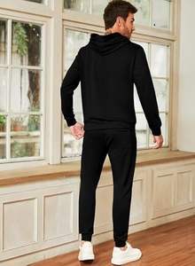 Conjuntos deportivos personalizados de alta calidad para hombre, chándal de 2 piezas, sudaderas con capucha de forro polar y pantalones deportivos, conjuntos para correr y hacer ejercicio. - Product Image 4