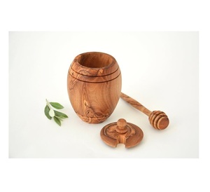 Recipiente de miel de madera hecho a mano Natural de la mejor calidad con tapa para cocina, hogar, Hotel, Resort, diseño personalizado, tamaño de India - Product Image 1