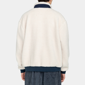 Men's Custom Made <b>Sherpa</b> Fleece Jackets High Street Hot Sale Winter Outdoor Wear Zipper Hood Stand Fur Decoration for Raw <b>Fabric</b> - Product Image 2