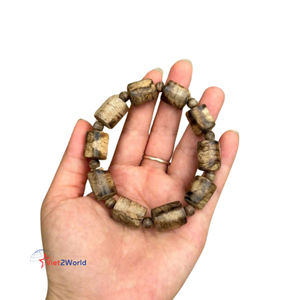 100% Natural <b>Elastic</b> Beaded <b>Bracelet</b> From Vietnam Agarwood Jewelry with Beads Stretch <b>Bracelet</b> - Product Image 1