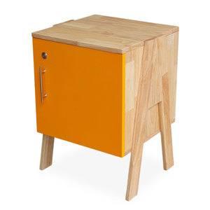 Mini Personal <b>Storage</b> <b>Locker</b> 40x40x48cm A-Style Legs Orange Door with Lock TCN68007 - Product Image 1