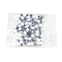 100 pièces d'yeux ovales en plastique de 7 mm, fond blanc avec pupille noire, PLOMA, pour projets de jouets en peluche et mini-jouets