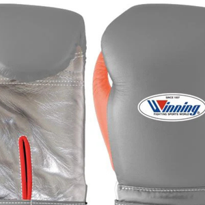 Gants de boxe professionnels en cuir gris orange blanc Velcro Poignet Entraînement Sparring Gants pour hommes et femmes - Product Image 5
