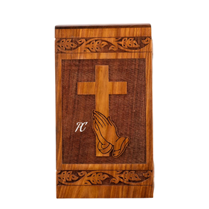 โกศไม้รูปไม้กางเขนโรสวูดส์ทำด้วยมือกล่องใส่ของตกแต่งโกศสำหรับขี้เถ้า - Product Image 2