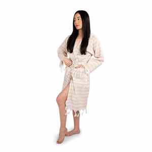 Peignoir de luxe élégant Peshtemal tissé à la main séchage rapide 100 coton Robe et serviette ensemble unisexe taille XL léger pour une utilisation en hôtel - Product Image 5