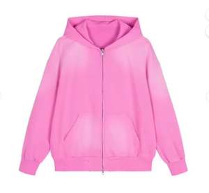 100% coton pleine fermeture éclair rue noir soleil fondu sweats à capuche zippés avec logo imprimé personnalisé ajustement goutte épaule sweats à capuche pour hommes - Product Image 4