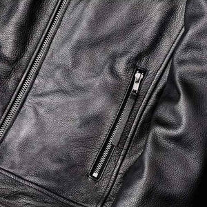 Chaquetas de cuero de vaca de piel de oveja auténtica para hombre de alta calidad, chaqueta de cuero personalizada para hombre - Product Image 5