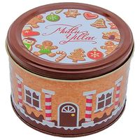 Boîte en métal ronde Kontensan 2,5 L pour biscuits au gingembre (Turquie) avec dimensions 175x110 mm pour l'artisanat et le stockage