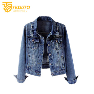 Chaqueta vaquera Reversible hecha a medida para mujer, chaqueta vaquera lavada de manga larga con forro de lana relleno de algodón azul de invierno con patrón sólido - Product Image 6