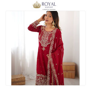 Best Quality Latest Trending Heavy Faux Georgette With Embroidery Work <b>Wedding</b> Wear Sharara <b>Suit</b> Collection for Sale - Product Image 4