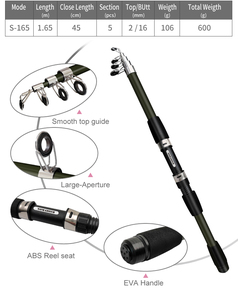 NOMADISM S165 Canne à pêche super légère en fibre de carbone Combo Fast Action Sea Bass Kids Sea Lake River Boat Reels Leurres - Product Image 3