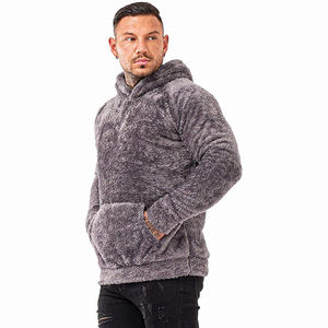 Pull à capuche en fausse fourrure Sherpa épais avec poche Design personnalisé hiver chaud logo personnalisé pull-over - Product Image 3