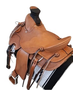 Selle occidentale de style anglais en cuir durable faite à la main de qualité supérieure 100% essentielle pour l'équitation et les sports équestres - Product Image 2