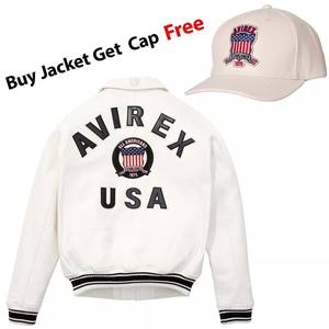 Chaqueta Bomber de Cuero Genuino para Hombre Avirex, Transpirable, Resistente al Viento, de Secado Rápido, Alta Calidad, Colores Personalizados, Talla Grande, Estilo Urbano - Product Image 1