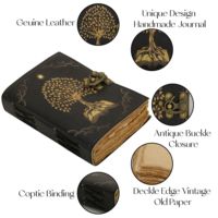 Carnet de notes vintage fait main en cuir rigide B5, design rétro exclusif en relief, carnet de croquis non ligné pour aquarelle avec fermeture à cadenas