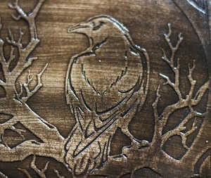 Journal en cuir gaufré fait à la main Old Raven pour TTRPG DnD Tabletop Roleplaying Artbook Aquarelle Grimoire Spiral Bound Logbook - Product Image 3