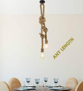 Hemp <b>Rope</b> 2 <b>Lights</b> <b>Rope</b> Chandelier Nautical Lamp Rustic Farmhouse Pendant Lighting Handmade Stand High Quality Lamp - Product Image 1