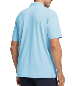 Polo à manches courtes pour hommes, logo personnalisé, motif uni, base en coton avec revers, t-shirt en tissu tricoté - Product Image 2