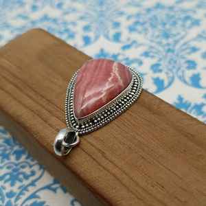 Pendentif en rhodochrosite 925 bijoux Boho faits à la main en argent Sterling prix de gros pendentif en pierres précieuses naturelles fabricant fait à la main - Product Image 3