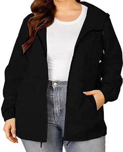Veste coupe-vent imperméable de grande taille Veste et manteaux pour femmes avec capuche en deux tons Logo au design personnalisé Différentes couleurs - Product Image 5