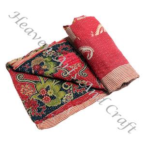 Venta caliente hecho a mano Kantha edredón oro proveedor GD2249 algodón impreso indio para Hotel y uso doméstico al por mayor - Product Image 2