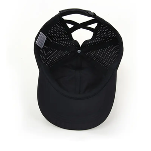 หมวกแก็ปโลโก้สำหรับผู้ชายหมวกกีฬาปักลายแบบดั้งเดิม6แผงหมวกแนววินเทจสีดำ - Product Image 5