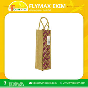 Élégant sac de bouteille de vin en jute écologique avec poignée meilleur prix cadeau promotionnel - Product Image 2