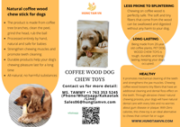 Jouet à mâcher pour chien - 100% bois de café naturel - Friandise pour le nettoyage des dents - Très résistant - Ms Tammy +1 763 353 5245