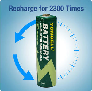 Yohcell 4pcs lr6 no.5 מודל aa 3000mah nimh nimh nimh סוללות נטענות עבור צלצעצועים אלקטרוניקה לשימוש יומיומי - Product Image 2