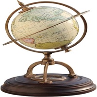 Laiton Antique carte du monde Globe 1 couleur impression personnalisée boussole magnétique étain décoratif rotatif terre géographie Art cadeau parfait