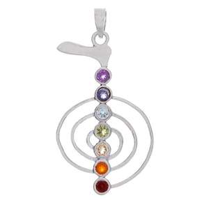 Unique Designer Usine Prix De Gros 925 En Argent Sterling Fabriqué À La Main Plaine Chakra Pendentif Bijoux Pour Unisexe Cadeaux De Mode - Product Image 1