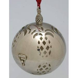 Ensemble de 3 boules de Noël en aluminium plaqué argent de forme ronde en métal de style fantaisie Vente à chaud Boules de Noël de la plus haute qualité - Product Image 2