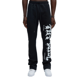 กางเกงสเวตเตอร์ผ้าคอตตอนเอวสูงสำหรับผู้ชาย, กางเกงผ้าคอตตอนน้ำหนักเบาระบายอากาศได้ดีแห้งเร็วไซส์ใหญ่สีดำ450 GSM - Product Image 2