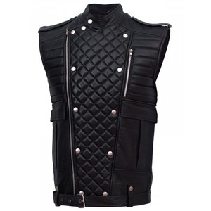 Chaleco de Cuero Genuino Transpirable de Alta Calidad para Hombre, Estilo Vintage de Invierno, Diseño Personalizado, Chaleco de Motociclista, Ropa Exterior al por Mayor - Product Image 4