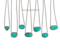 Top Qualité Naturel Turquoise Collier En Argent Sterling Arizona Turquoise Pendentif, Cadeaux De Fête, Prix D'usine En Vrac Bijoux