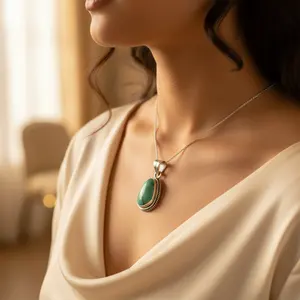 Pendentif en argent 925 pour femme avec pierre turquoise, plaqué rhodium, or rose 14 carats, diamant, motif papillon animal, bijoux cadeau - Product Image 3