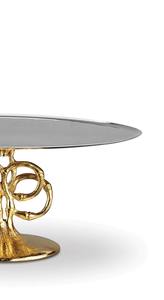 Best Selling Luxury Modern Gold & Silver Metal Round Cake Stand With <b>Casted</b> Base For Party Cafe Home Decor & Gifting Use In Gulf - Product Image 4
