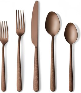 Juego de cubiertos de acero inoxidable con extremo de nudo, juego de cubiertos con acabado brillante para restaurantes - Product Image 3