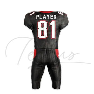 Uniforme de Fútbol Americano Clásico Rojo Unisex Estilo 2025, Jersey de Fútbol Americano de Talla Grande, Transpirable, de Manga Corta, 100% Poliéster - Product Image 3